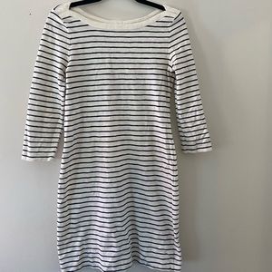 Bateau neck, nautical shirt dress in slub cotton stripe. Banana Republic sz S